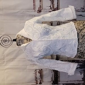 D&Y Evening Petite white 3D circle blazer SP